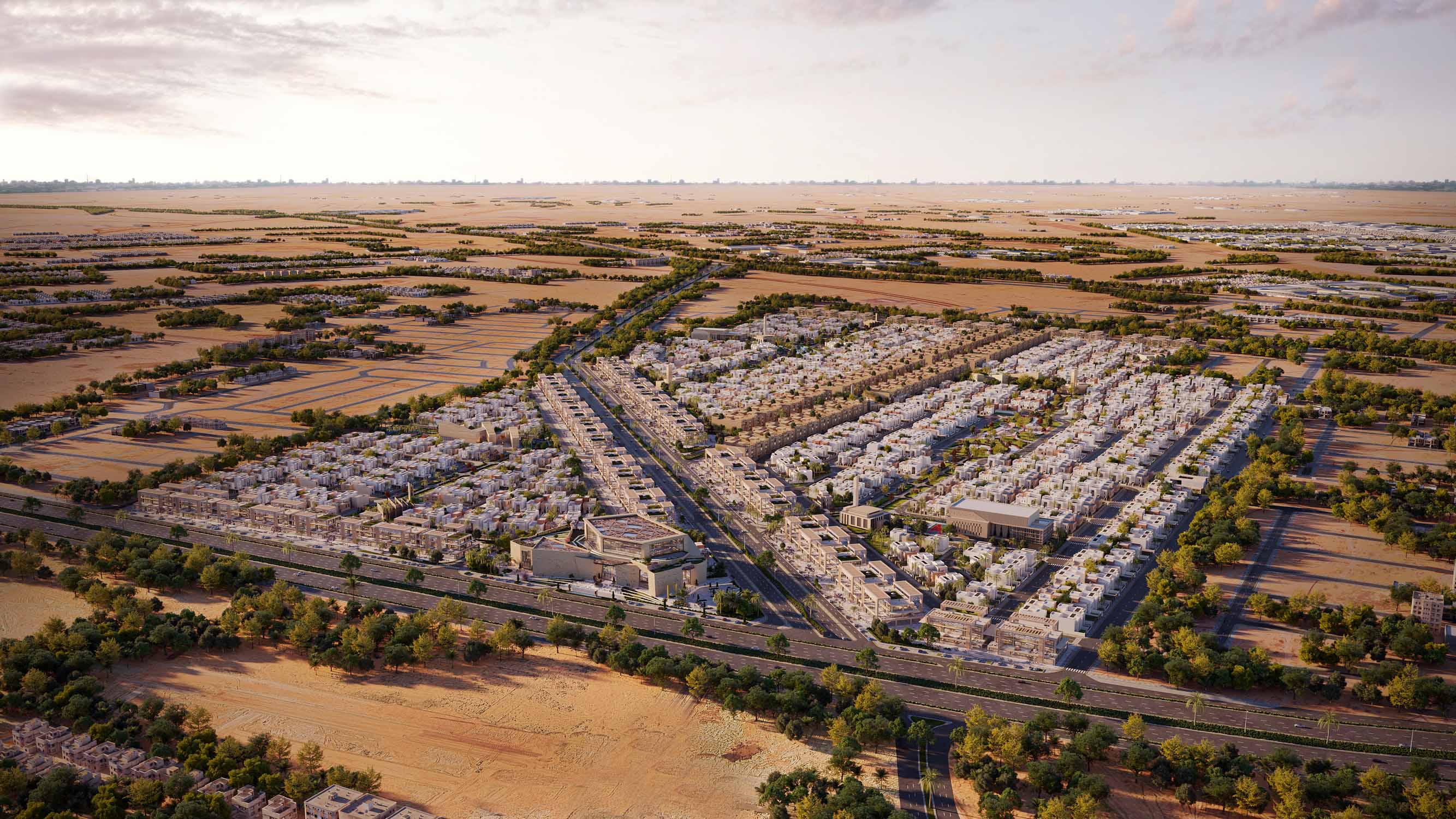 Durrat Al Janadriyah horizon aerial view
